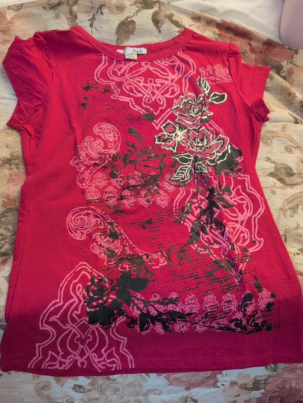 Women’s Fuchsia Pink Graphic Floral Tee - by Majora ✨NWOT✨